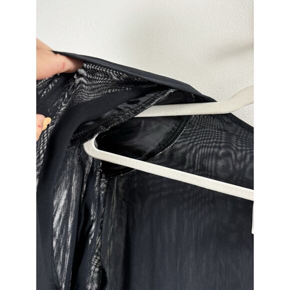 Tadashi Shoji Sheer 80s 90s Retro Disco Whimsygoth Regency Open Front Jacket M/L - Picture 3 of 7